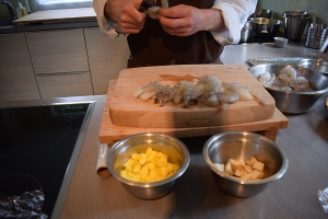 Ragout von Flusskrebsen/Gambas an Krustentiersauce